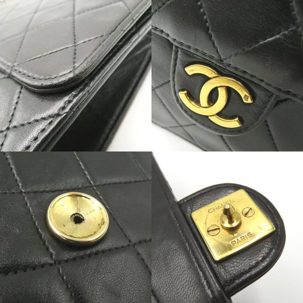 2101217743839 16c Chanel Matelasse Push Lock Chain Shoulder Bag Lambskin Black