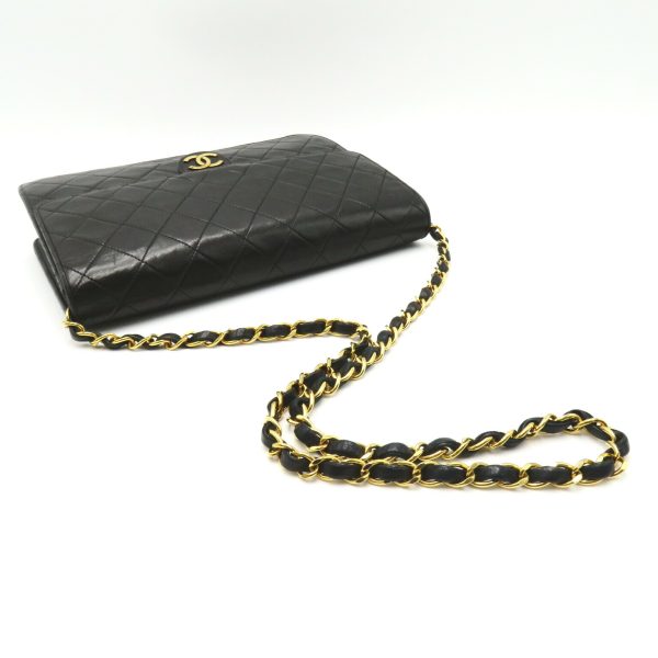 2101217743839 5 Chanel Matelasse Push Lock Chain Shoulder Bag Lambskin Black