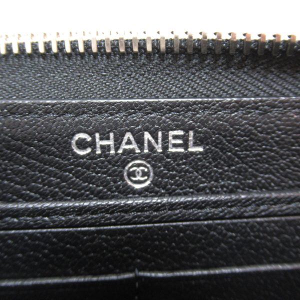 2101217745871 8 CHANEL Round Long Wallet Black