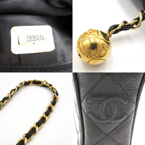 2101217746274 9c Chanel Chain Shoulder Caviar Skin Black