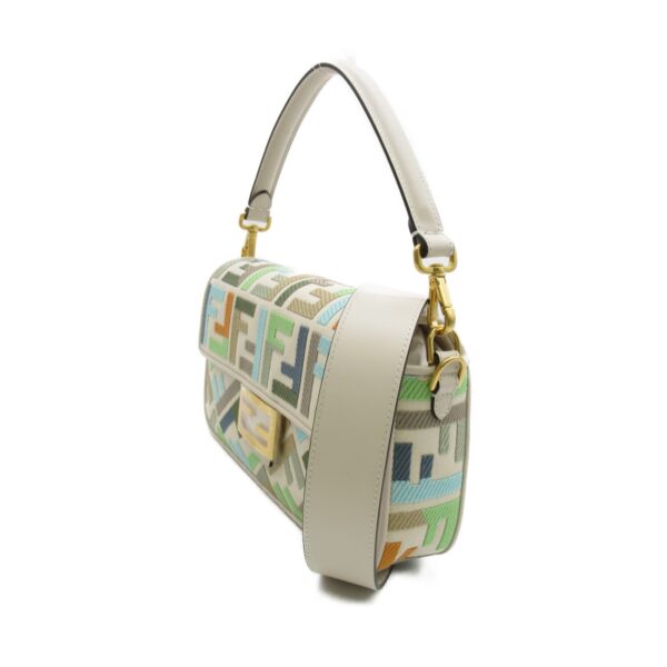 2101217766791 2 Fendi Baguette 2Way Shoulder Bag White Multicolor