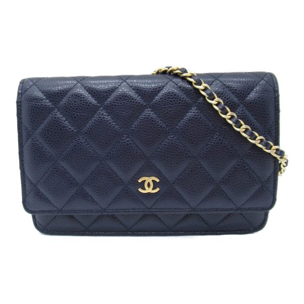 2101217787550 4 Chanel Matelasse Chain Wallet Shoulder Bag Caviar Skin Blue