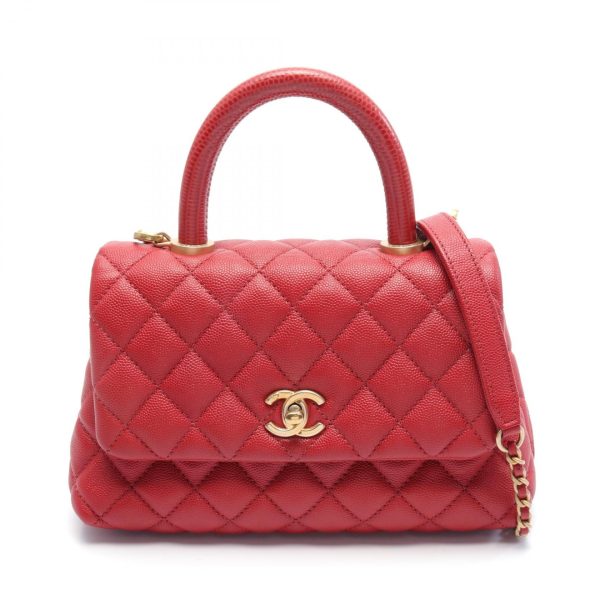 2101217805643 1 Chanel Top Handle Flap Matelasse Handbag Red