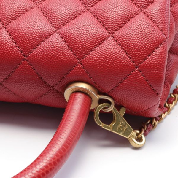 2101217805643 6 Chanel Top Handle Flap Matelasse Handbag Red