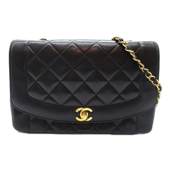 2101217805698 3 Chanel Matelasse Diana Chain Shoulder Bag Lambskin Black