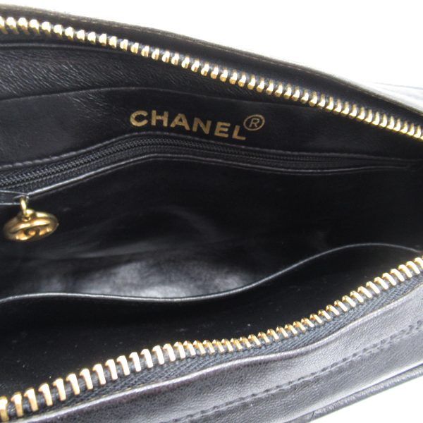 2101217805711 3 Chanel Matelasse Chain Shoulder Bag Lambskin Black