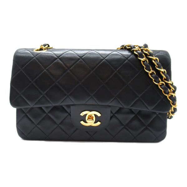 2101217806268 3 Chanel Matelasse Double Flap Chain Shoulder Bag Lambskin Black