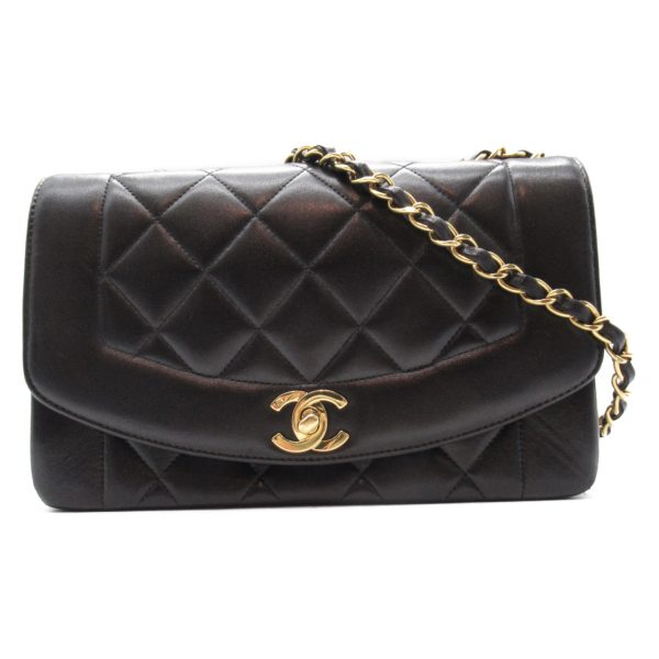 2101217806541 1 Chanel Matelasse Diana Chain Shoulder Bag Lambskin Black