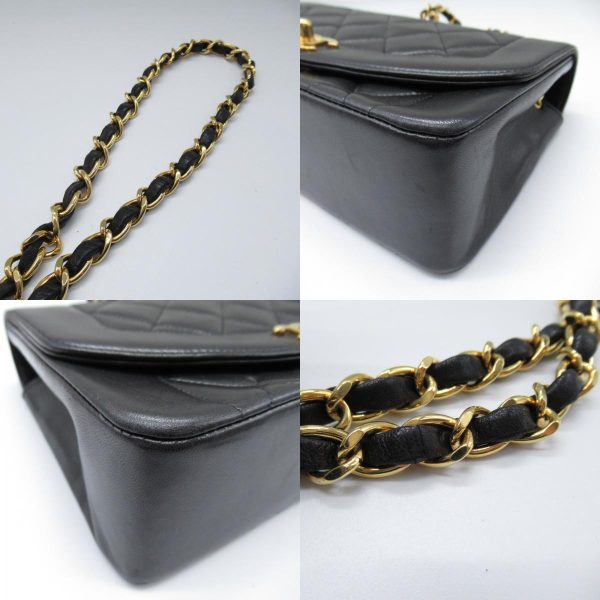 2101217807142 10c Chanel Matelasse Diana Chain Shoulder Bag Lambskin Black