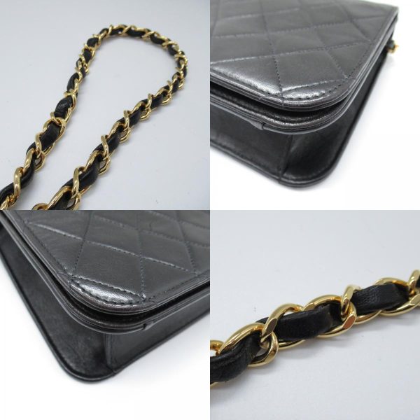 2101217808088 10c Chanel Matelasse Push Lock Chain Shoulder Bag Lambskin Black