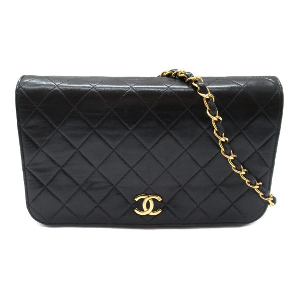 2101217808088 4 Chanel Matelasse Push Lock Chain Shoulder Bag Lambskin Black