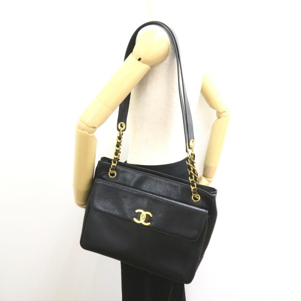 2101217809597 6 Chanel Shoulder Tote Bag Caviar Skin Black