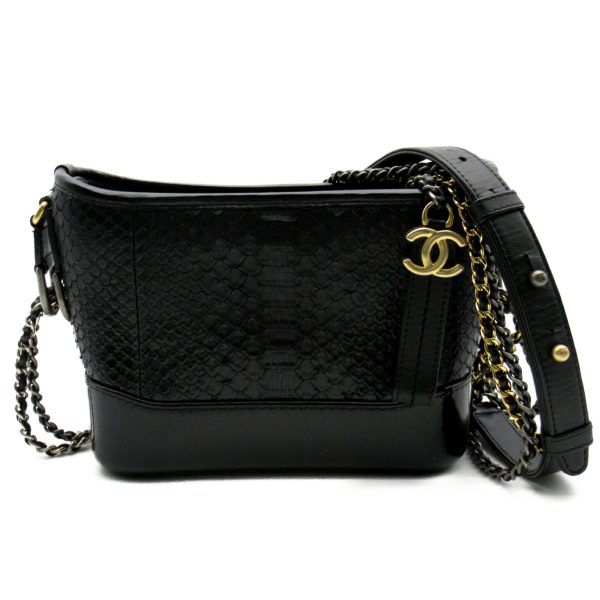 2101217810043 1 Chanel Gabriel De Chain Shoulder Python Black