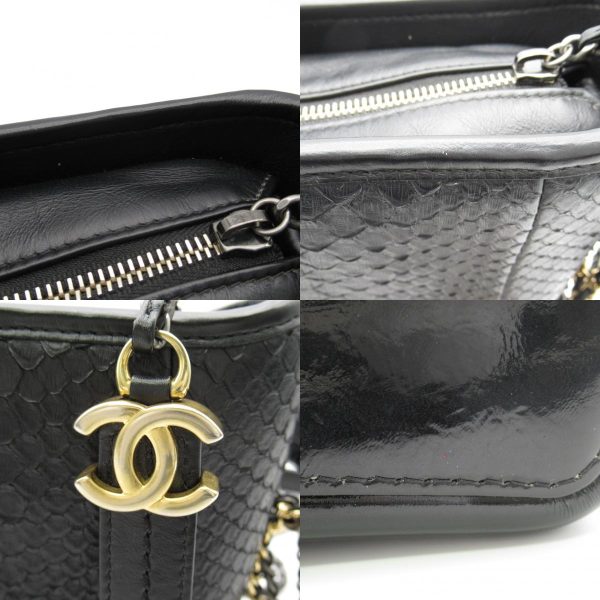 2101217810043 12c Chanel Gabriel De Chain Shoulder Python Black