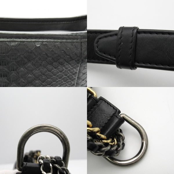 2101217810043 16c Chanel Gabriel De Chain Shoulder Python Black