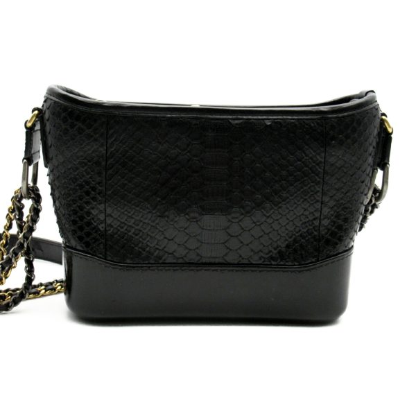 2101217810043 3 Chanel Gabriel De Chain Shoulder Python Black