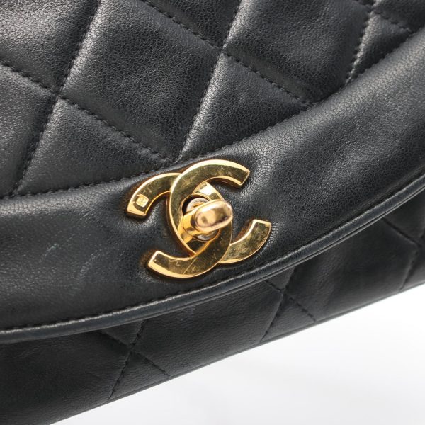 2101217820424 8 Chanel Matelasse Diana Flap Shoulder Bag Black