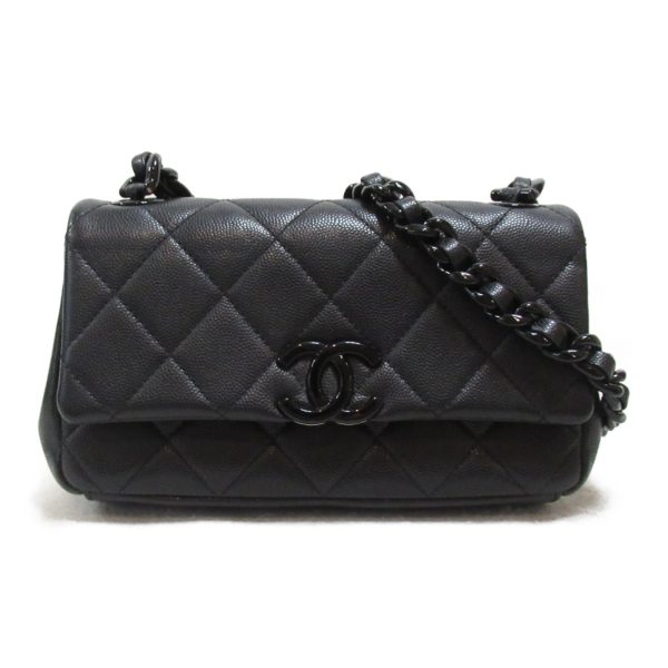 2101217822121 2 Chanel Chain Shoulder Caviar Skin Black