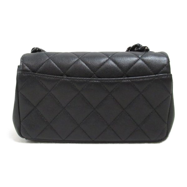 2101217822121 3 Chanel Chain Shoulder Caviar Skin Black