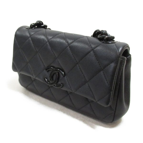 2101217822121 4 Chanel Chain Shoulder Caviar Skin Black