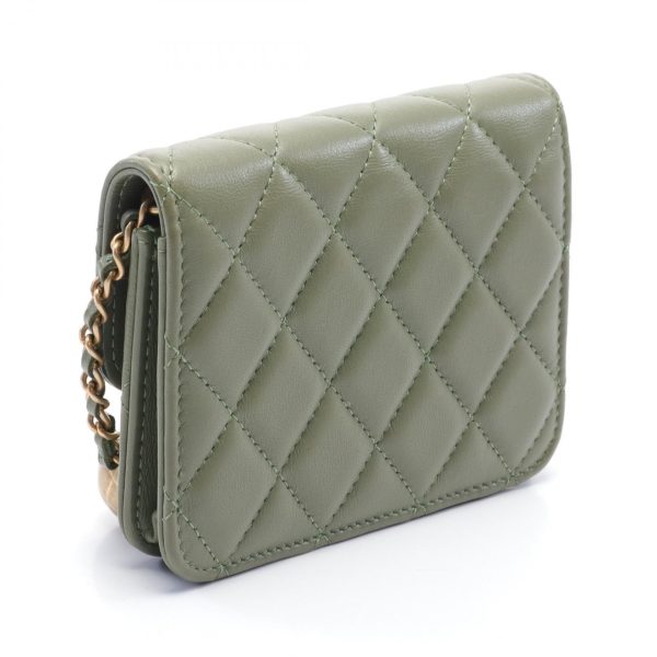 2101217822282 2 Chanel Matelasse Shoulder Bag Lambskin Green