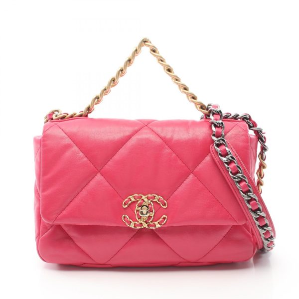 2101217822367 1 Chanel 19 DIsneuf Matelasse Shoulder Bag Pink