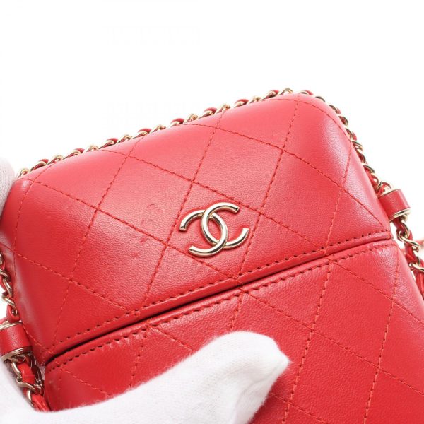 2101217822398 5 Chanel Matelasse Phone Holder Shoulder Bag Red