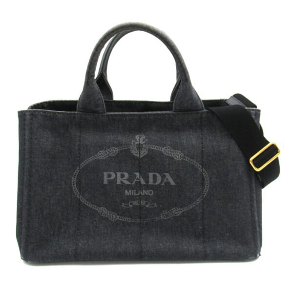 2101217834377 1 Prada 2Way Kanapa Denim Tote Bag Black