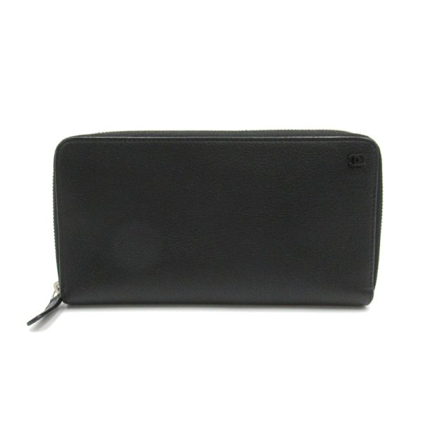 2101217841528 1 CHANEL Round Long Wallet Black