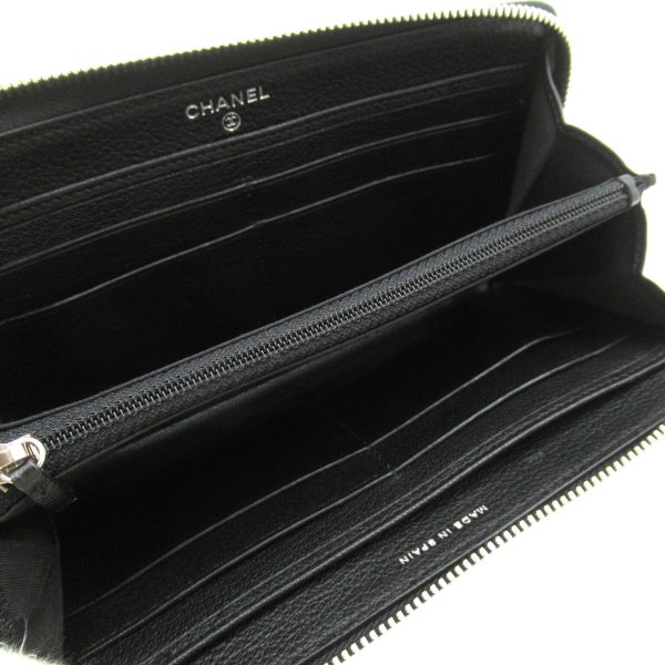 2101217841528 6 CHANEL Round Long Wallet Black