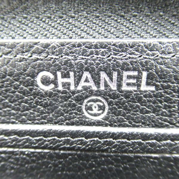 2101217841528 8 CHANEL Round Long Wallet Black