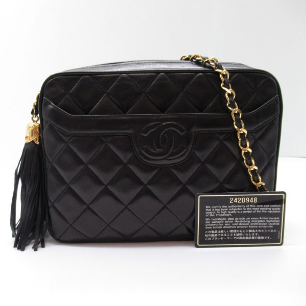 2101217845892 5 Chanel Chain Shoulder Bag Lambskin Black