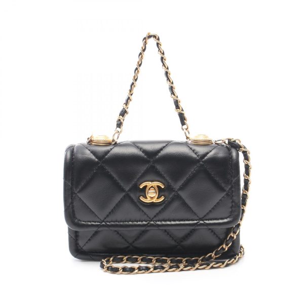 2101217847605 1 Chanel Matelasse Mini Shoulder Bag Lambskin Black