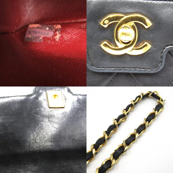 2101217850070 9c Chanel Matelasse Diana Chain Shoulder Lambskin Black