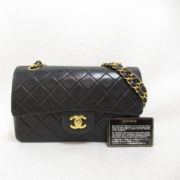 2101217850360 2 Chanel Matelasse Double Flap Chain Shoulder Lambskin Black