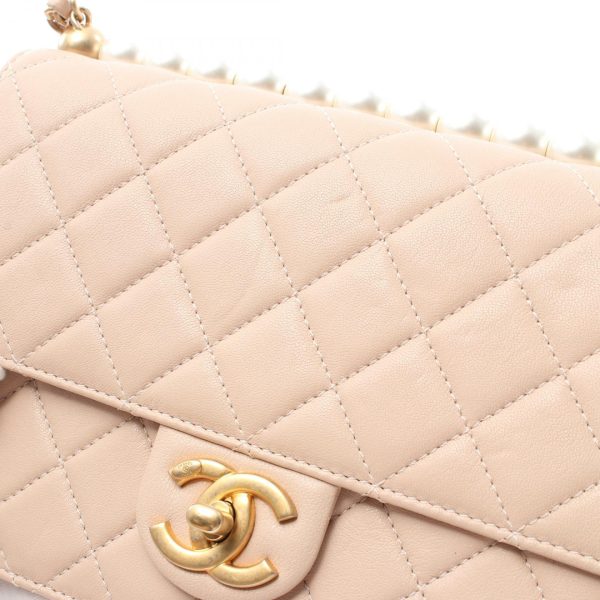 2101217870771 6 Chanel Matelasse Pearl Flap Shoulder Lambskin Pink