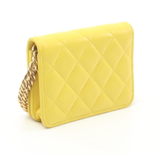 2101217870849 2 Chanel Mini Matelasse Shoulder Bag Lambskin Yellow