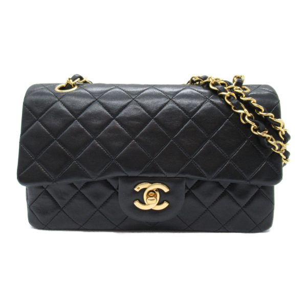 2101217883870 3 Chanel Matelasse Double Flap Chain Shoulder Lambskin Black