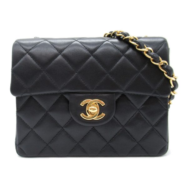 2101217884167 4 Chanel Mini Matelasse Chain Shoulder Lambskin Black