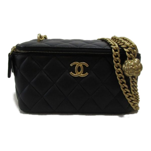 2101217884402 2 Chanel Vanity Chain Shoulder Lambskin Black