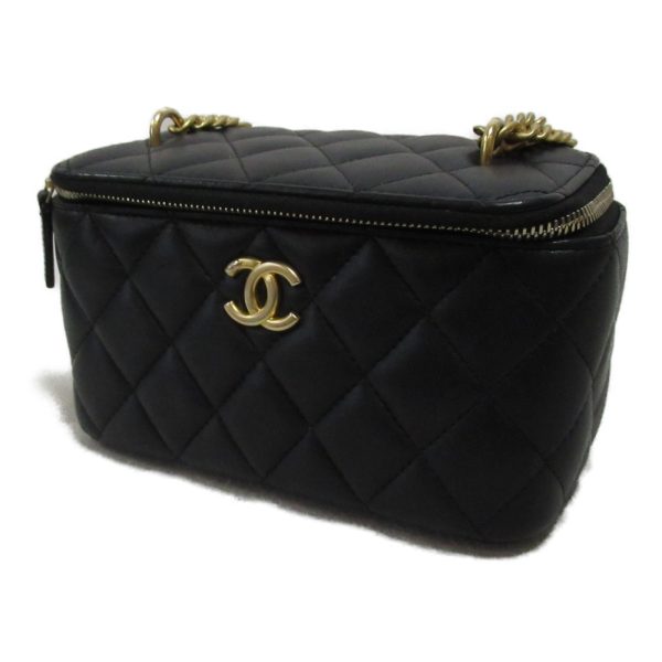 2101217884402 4 Chanel Vanity Chain Shoulder Lambskin Black