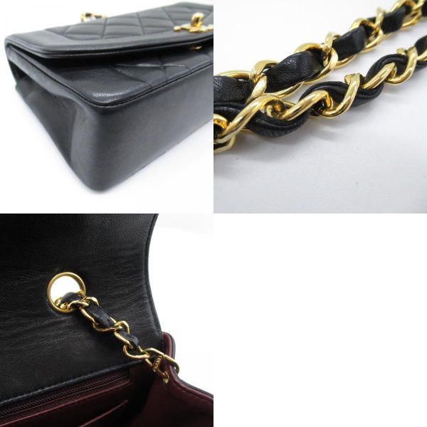 2101217884662 8c Chanel Matelasse Diana Chain Shoulder Lambskin Black