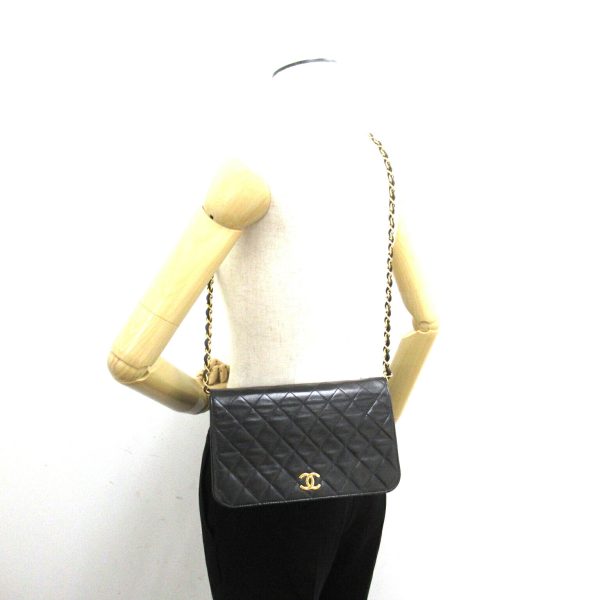 2101217885355 5 Chanel Matelasse Push Lock Chain Shoulder Lambskin Black