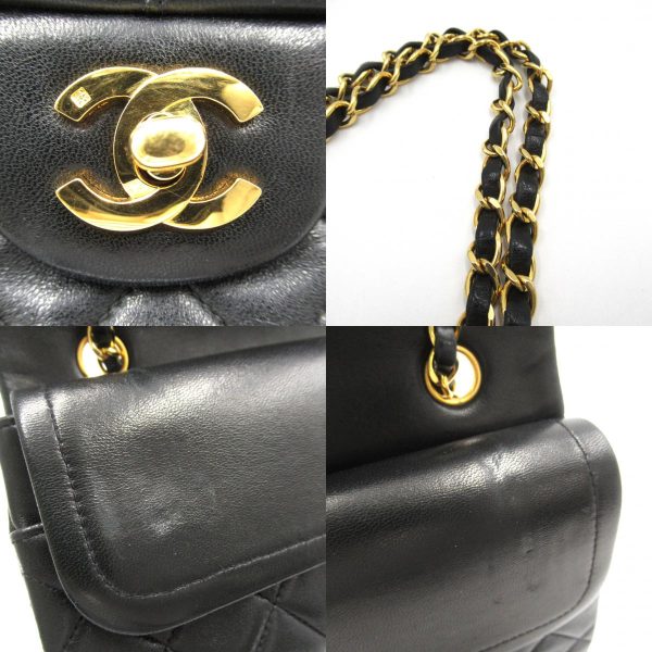 2101217885362 12c Chanel Matelasse Double Flap Chain Lambskin Black