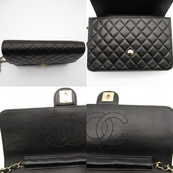 2101217885973 12c Chanel Matelasse Push Lock Chain Shoulder Lambskin Black