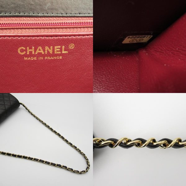 2101217885973 8c Chanel Matelasse Push Lock Chain Shoulder Lambskin Black