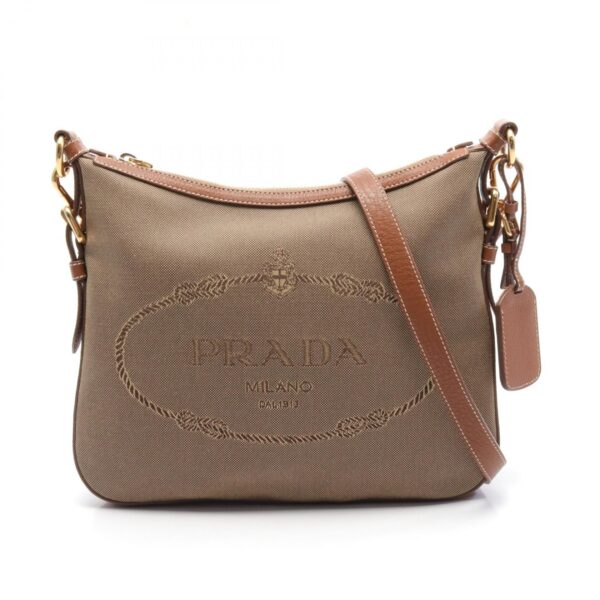 2101217886383 1 Prada Jacquard Shoulder Bag Khaki Brown