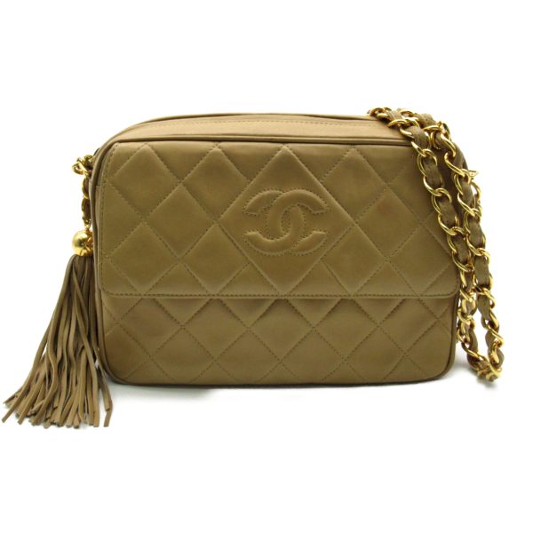 2101217887953 1 Chanel Chain Shoulder Tassel Lambskin Beige