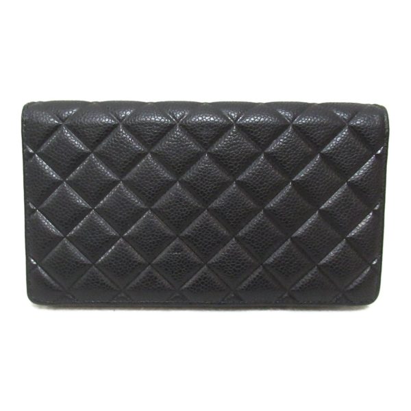 2101217888189 3 CHANEL BifLong Wallet Caviar Skin Grained Calf Black