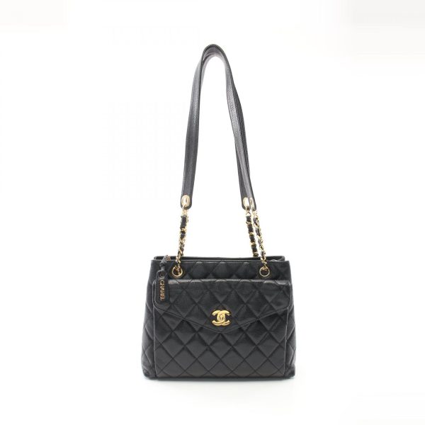 2101217888646 1 Chanel Matelasse Shoulder Bag Caviar Skin Black